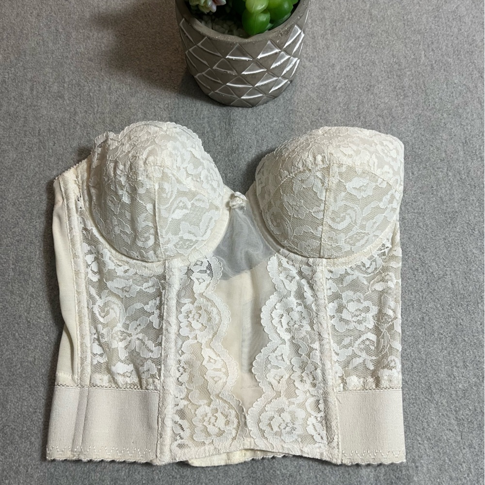 Vintage Best Form Lace Bustier in Ivory